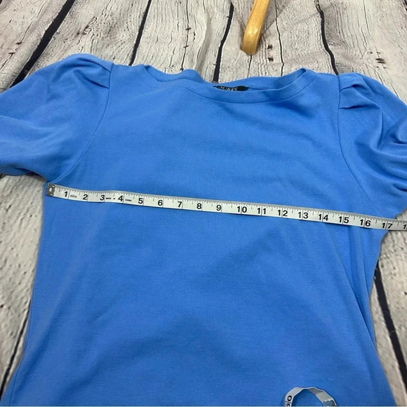 lauren ralph lauren blue boat-neck pullover top size large preppy classic - Picture 2 of 6